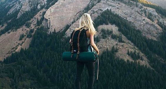 climbing a mountain